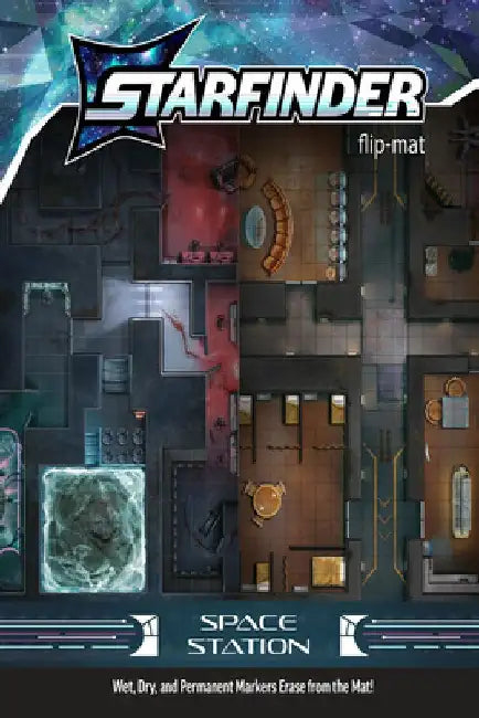 Starfinder Flip-Mat: Space Station by Damien Mammoliti