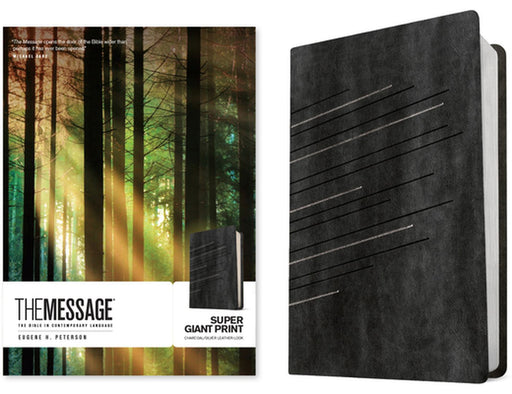 The Message Super Giant Print (Leather-Look, Charcoal/Silver) by Eugene H. Peterson