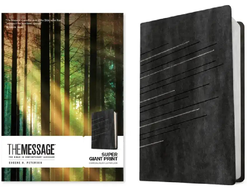 The Message Super Giant Print (Leather-Look, Charcoal/Silver) by Eugene H. Peterson