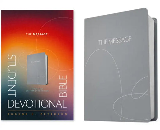 The Message Student Devotional Bible (Leather-Look, Stone Gray) by Eugene H. Peterson