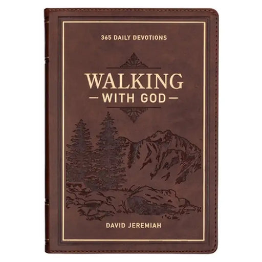 Devotional Walking with God Large Print Faux Leather by David Jeremiah