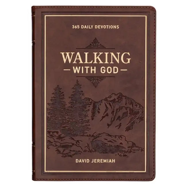 Devotional Walking with God Large Print Faux Leather by David Jeremiah