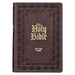 KJV Study Bible, Large Print King James Version Holy Bible, Thumb Tabs, Ribbons, Faux Leather Dark Brown Debossed by Christian Art Gifts