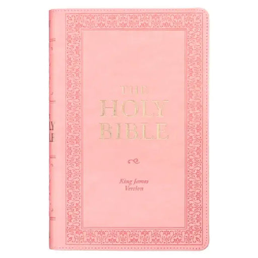 KJV Holy Bible, Giant Print Standard Size Faux Leather Red Letter Edition - Ribbon Marker, King James Version, Pink by Christian Art Gifts