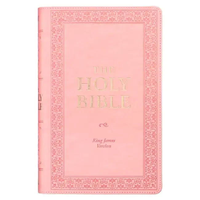 KJV Holy Bible, Giant Print Standard Size Faux Leather Red Letter Edition - Ribbon Marker, King James Version, Pink by Christian Art Gifts