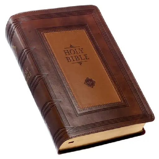 KJV Giant Print Bible Two-Tone Brown Faux Leather
