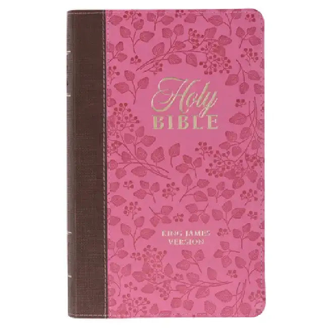 KJV Giant Print Bible Two-Tone Brown/Pink Faux Leather