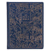KJV Large Print Note-Taking Bible Navy Blue Floral Faux Leather