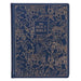 KJV Large Print Note-Taking Bible Navy Blue Floral Faux Leather