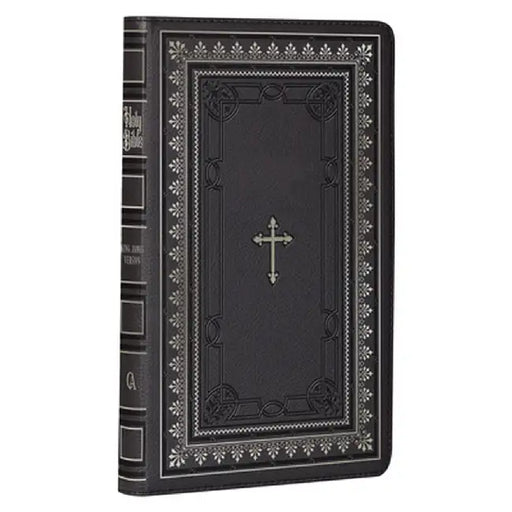 KJV Deluxe Gift Bible Black Cross Faux Leather