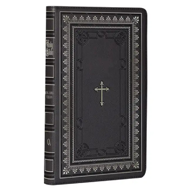 KJV Deluxe Gift Bible Black Cross Faux Leather