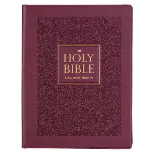 KJV Holy Bible, Large Print Note-Taking Bible, Faux Leather Hardcover - King James Version, Plum by Christian Art Gifts