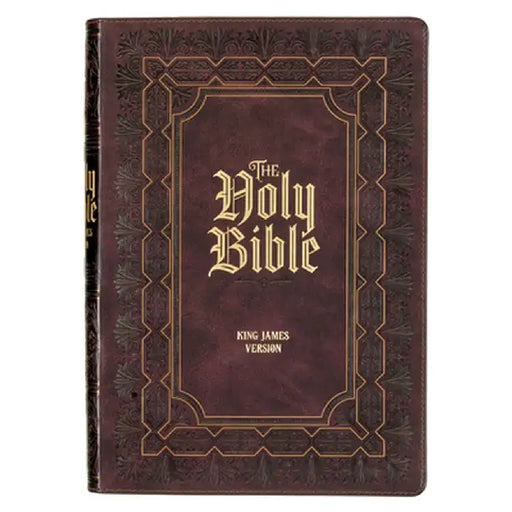 KJV Holy Bible, Super Giant Print Faux Leather Red Letter Edition - Ribbon Marker, King James Version, Burgundy by Christian Art Gifts