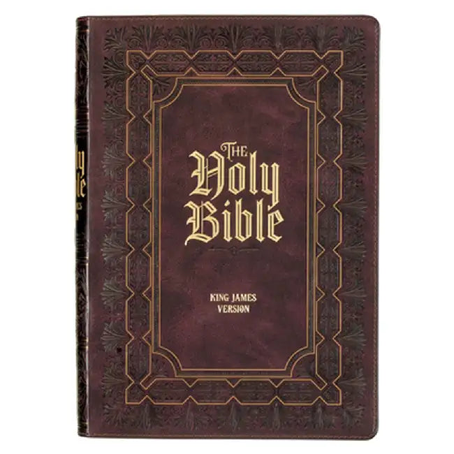 KJV Holy Bible, Super Giant Print Faux Leather Red Letter Edition - Ribbon Marker, King James Version, Burgundy by Christian Art Gifts