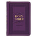 KJV Holy Bible, Compact Faux Leather Red Letter Edition - Ribbon Marker, King James Version, Purple, Zipper Closure by Christian Art Gifts