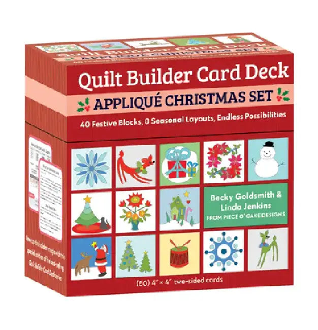 Quilt Builder Card Deck Appliqué Christmas Set: 40 Festive Blocks, 8 Seasonal Layouts, Endless Possibilities by Becky Goldsmith