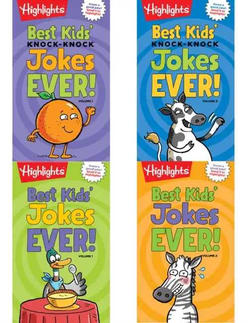 Highlights Joke Books Pack: 4-In-1 Kids Joke Book Collection, Packed with the Funniest Kid-Friendly Jokes, Silliest Cartoons and Laugh-Out-Loud Fun fo by Highlights