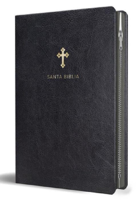 Biblia Reina Valera 1960 Tamaño Grande, Letra Grande Piel Negra Con Cremallera / Spanish Holy Bible Rvr 1960 Large Size Large Print Black Leather with by Reina Valera Revisada 1960