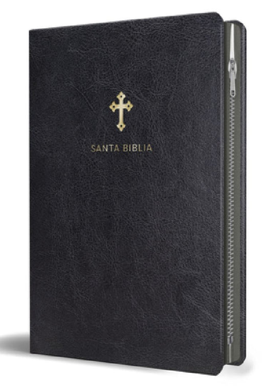 Biblia Reina Valera 1960 Tamaño Grande, Letra Grande Piel Negra Con Cremallera / Spanish Holy Bible Rvr 1960 Large Size Large Print Black Leather with by Reina Valera Revisada 1960