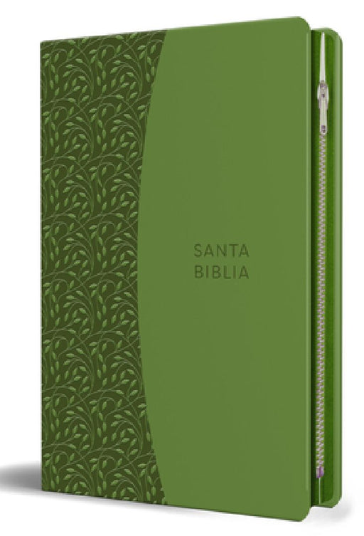 Biblia Reina Valera 1960 Tamaño Grande, Letra Grande Piel Verde Con Cremallera / Spanish Holy Bible Rvr 1960. Large Size, Large Print Green Leather wi by Reina Valera Revisada 1960