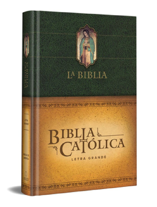 La Biblia Católica: Tamaño Grande, Edición Letra Grande. Tapa Dura, Verde, Con Virgen by Biblia de América