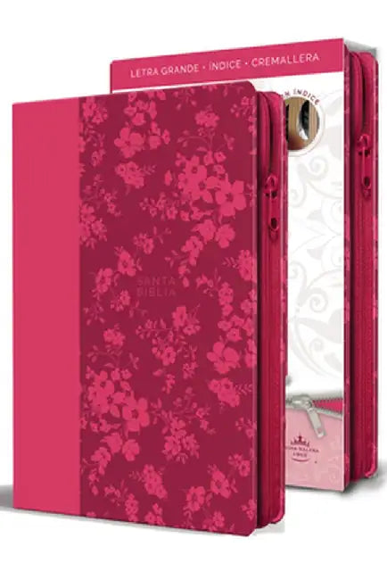 Biblia Reina Valera 1960 Letra Grande. Símil Piel Fucsia, Cremallera, Indice, Tamaño Manual / Spanish Bible Rvr 1960. Handy Size, Large Print, Leather by Reina Valera Revisada 1960