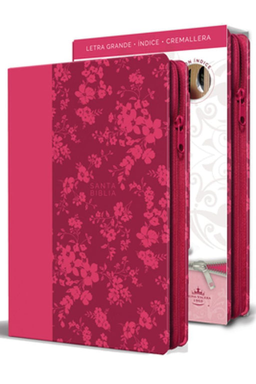 Biblia Reina Valera 1960 Letra Grande. Símil Piel Fucsia, Cremallera, Indice, Tamaño Manual / Spanish Bible Rvr 1960. Handy Size, Large Print, Leather by Reina Valera Revisada 1960