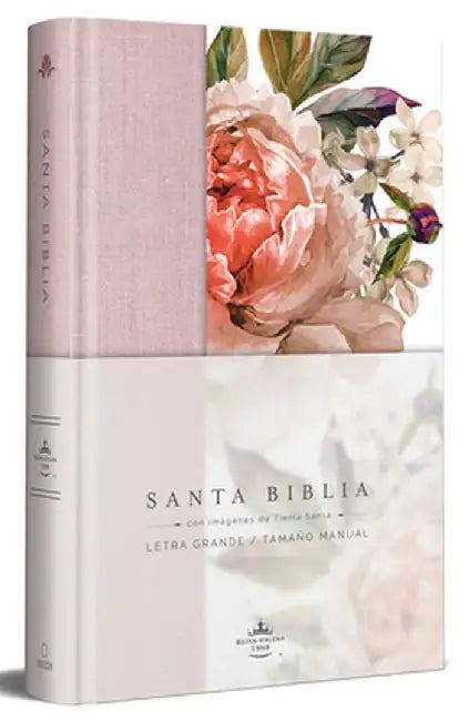 Biblia Reina Valera 1960 Letra Grande. Tapa Dura, Tela Rosada Con Flores, Tamaño Manual/Spanish Bible Rvr 1960. Handy Size, Large Print, Hardcover, Pi by Reina Valera Revisada 1960