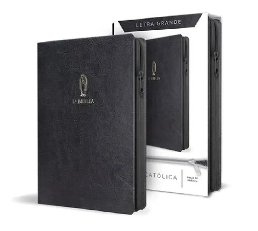 La Biblia Católica Letra Y Tamaño Grande. Símil Piel Negra, Cremallera / Catholi C Bible in Spanish Black Leathersoft with Zipper by Biblia de América