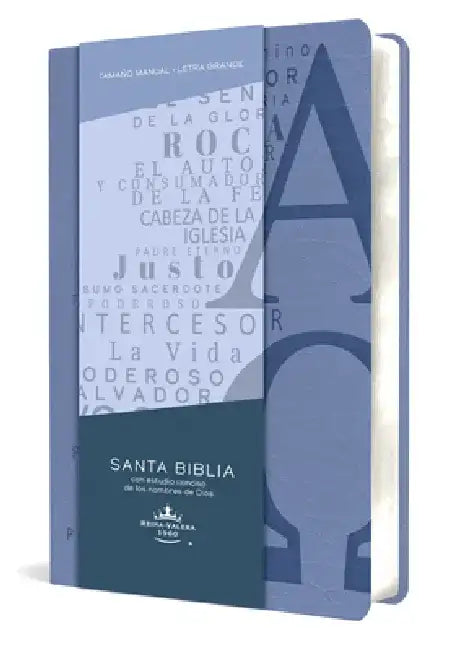 Biblia Rvr 1960 Letra Grande Tamaño Manual, Simil Piel Azul Celeste Con Nombres de Dios / Spanish Bible Rvr 1960 Handy Size Large Print Leathersoft So by Reina Valera Revisada 1960