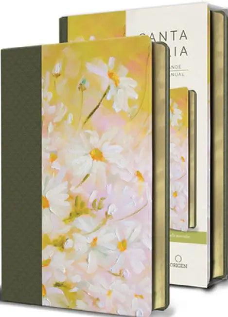 Biblia Reina Valera 1960 Letra Grande. Piel Verde Con Flores, Tamaño Manual by Reina Valera Revisada 1960