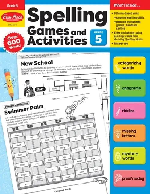 Spelling Games and Activities, Grade 5 Teacher Resource by Evan-Moor Corporation
