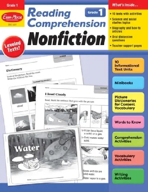 Reading Comprehension: Nonfiction, Grade 1 Teacher Resource by Evan-Moor Corporation