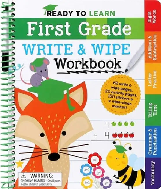 Ready to Learn: First Grade Write and Wipe Workbook by Editors of Silver Dolphin Books