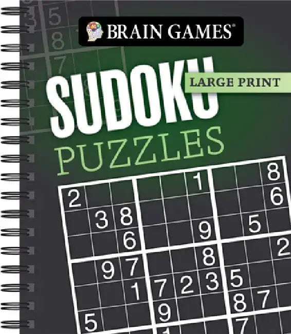 Brain Games - Large Print: Sudoku Puzzles (Dark Gray) by Publications International Ltd