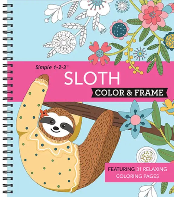Color & Frame - Sloth (Adult Coloring Book) by New Seasons