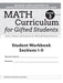 Math Curriculum for Gifted Students: Lessons, Activities, and Extensions for Gifted and Advanced Learners, Student Workbooks, Sections I-II (Set of 5) by Clg Of William And Mary/C