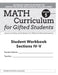 Math Curriculum for Gifted Students: Lessons, Activities, and Extensions for Gifted and Advanced Learners, Student Workbooks, Sections IV-V (Set of 5) by Clg Of William And Mary/C