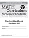 Math Curriculum for Gifted Students: Lessons, Activities, and Extensions for Gifted and Advanced Learners, Student Workbooks, Sections I-II (Set of 5) by Clg Of William And Mary/C