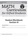 Math Curriculum for Gifted Students: Lessons, Activities, and Extensions for Gifted and Advanced Learners, Student Workbooks, Section III (Set of 5): by Clg Of William And Mary/C