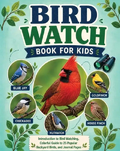 Bird Watch Book for Kids: Introduction to Bird Watching, Colorful Guide to 25 Popular Backyard Birds by Dylanna Press