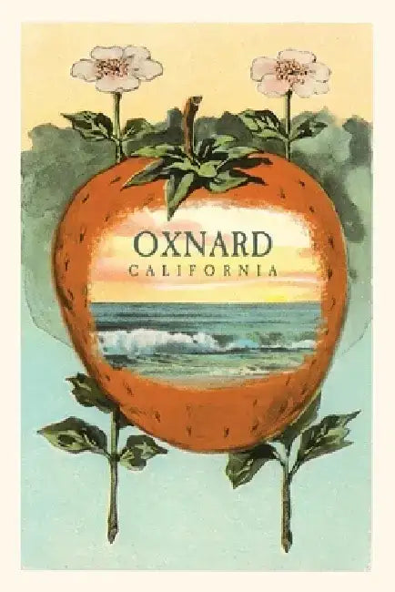 The Vintage Journal Strawberry with Ocean Scene Inside, Oxnard, California by Found Image Press