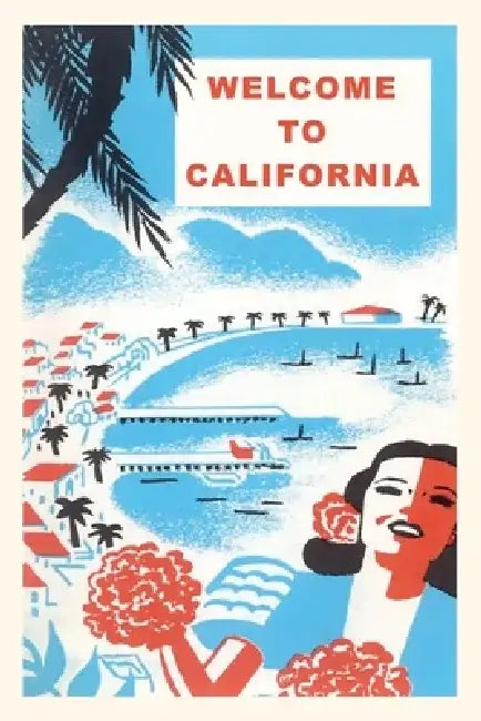 The Vintage Journal Welcome to California, Bay with Piers by Found Image Press