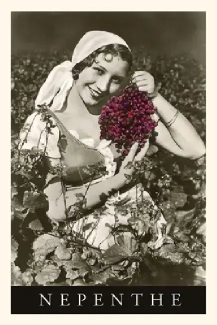 Vintage Journal Peasant Woman with Grapes, Nepenthe, California by Found Image Press