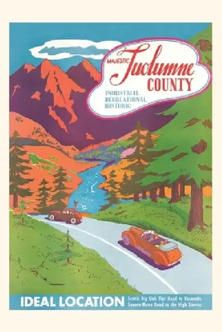 Vintage Journal Travel Poster for Tuolumne County by Found Image Press