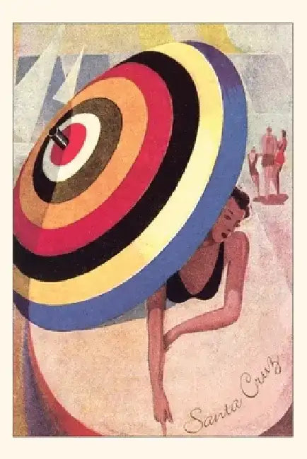 Vintage Journal Santa Cruz, Woman with Umbrella by Found Image Press