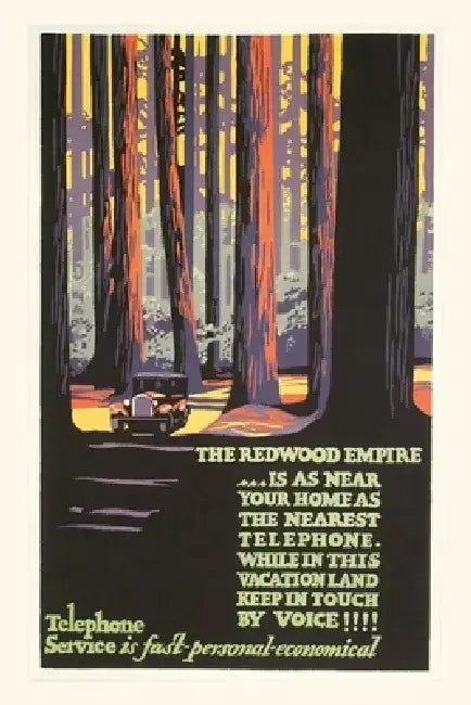 Vintage Journal Travel Poster for Redwood Empire by Found Image Press