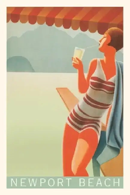 Vintage Journal Newport Beach Travel Poster by Found Image Press