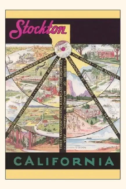 Vintage Journal Stockton Travel Poster by Found Image Press