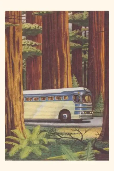 Vintage Journal Bus in Redwoods by Found Image Press